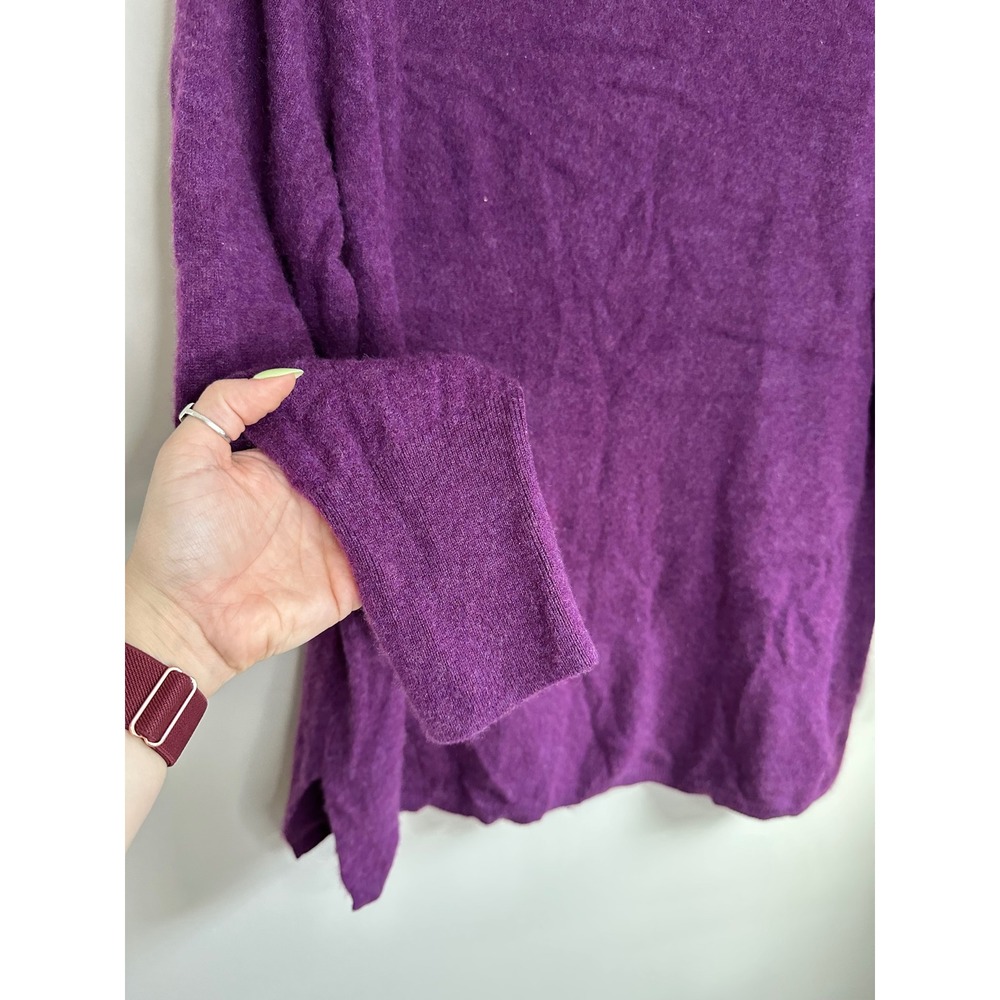 Talbots Pure Cashmere Sweater Women 2X Purple EUC Mock Neck Soft Luxury Pullover - Picture 2 of 7